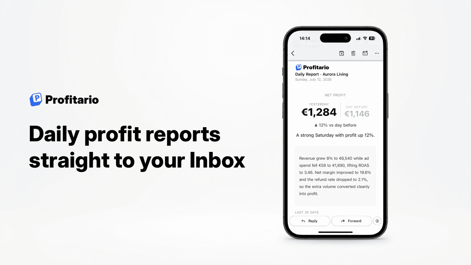 Profit reports in your inbox