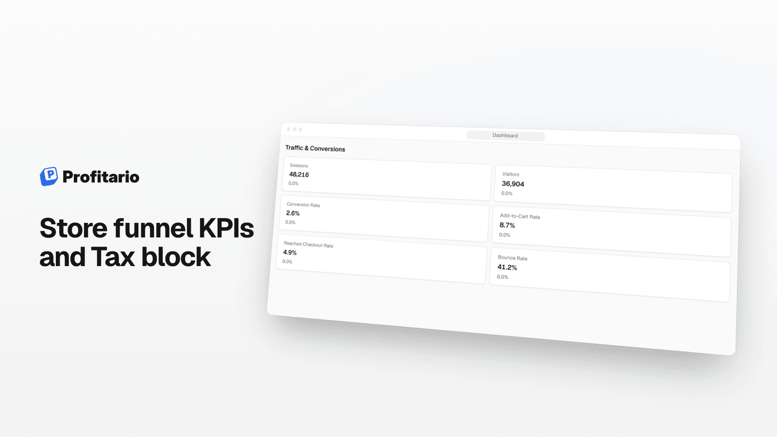 Store funnel KPIs and Tax block