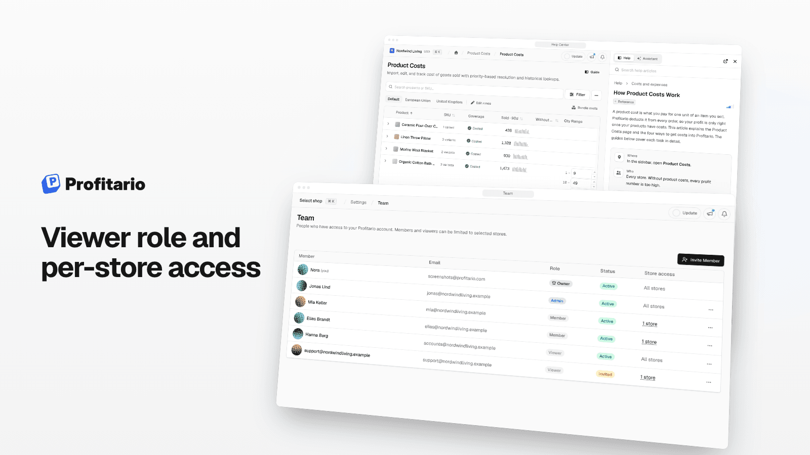 Viewer role and per-store access